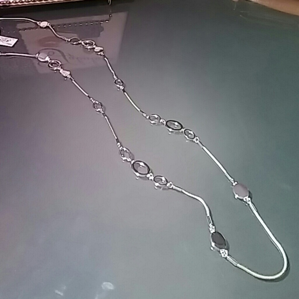Nine West 42in Silver Strandage Necklace